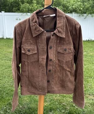 Rod's Western Palace Vintage 90s Suede Studs Western Brown Jacket Women's XL